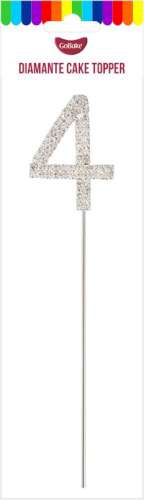 Diamante Small Silver Number - 4